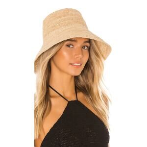 Janessa Leone Felix Packable Straw Hat in Natural Sz M NEW $247